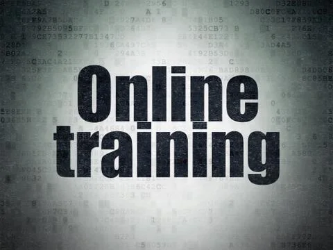 Education concept: Online Training on Digital Data Paper background Stock Illustration