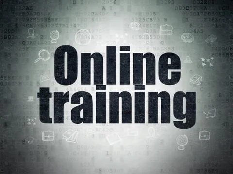 Education concept: Online Training on Digital Data Paper background Stockillustratie
