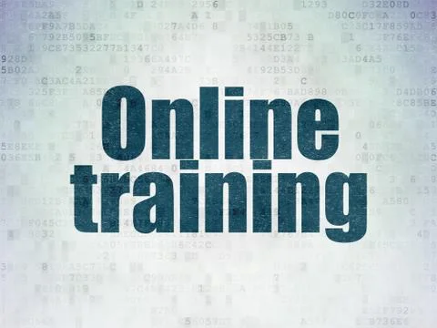 Education concept: Online Training on Digital Data Paper background Stock Illustration