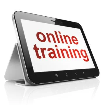Education concept: Online Training on tablet pc computer Stock Illustration