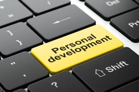 Education concept: Personal Development on computer keyboard background Illustrazione stock
