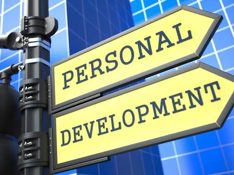 Education Concept. Personal Development Roadsign. Stock Illustration