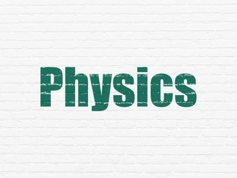 Education concept: Physics on wall background Stock Illustration