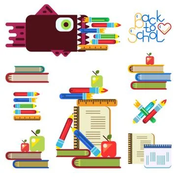 Education concept poster in flat style design Stock Illustration