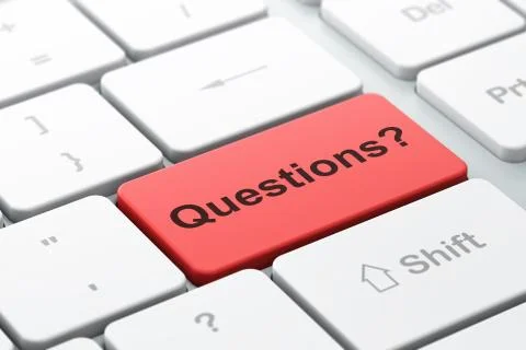 Education concept: Questions? on computer keyboard background 스톡 일러스트