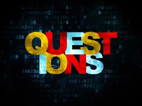 Education concept: Questions? on Digital background 库存插图