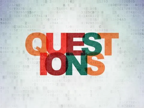 Education concept: Questions? on Digital Data Paper background Stock Illustration