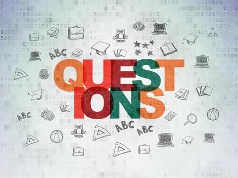 Education concept: Questions? on Digital Data Paper background Stock Illustration