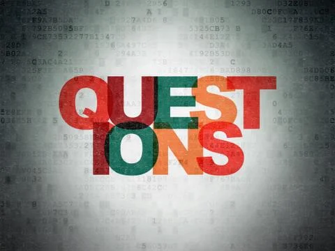 Education concept: Questions? on Digital Data Paper background Stock Illustration