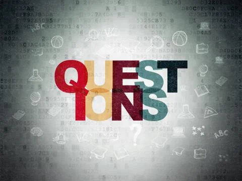 Education concept: Questions? on Digital Data Paper background Stock Illustration