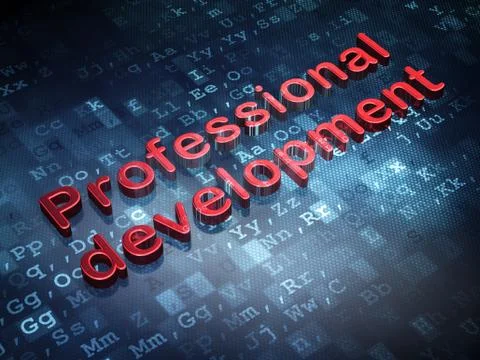 Education concept: Red Professional Development on digital background Stock Illustration