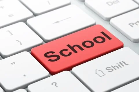 Education concept: School on computer keyboard background 스톡 일러스트
