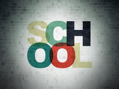 Education concept: School on Digital Data Paper background Stock Illustration