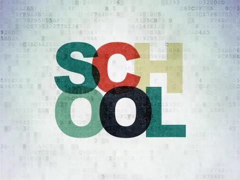 Education concept: School on Digital Data Paper background Stock Illustration