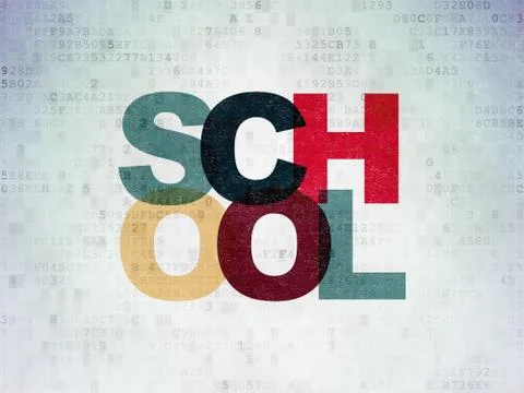 Education concept: School on Digital Data Paper background Stock Illustration