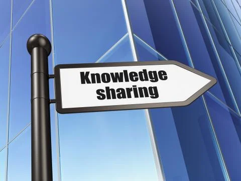 Education concept: sign Knowledge Sharing on Building background Illustrazione stock