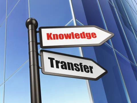 Education concept: sign Knowledge Transfer on Building background Illustrazione stock