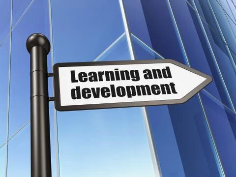 Education concept: sign Learning And Development on Building background Stockillustratie