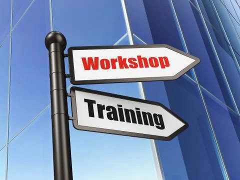 Education concept: sign Workshop Training on Building background Illustrazione stock