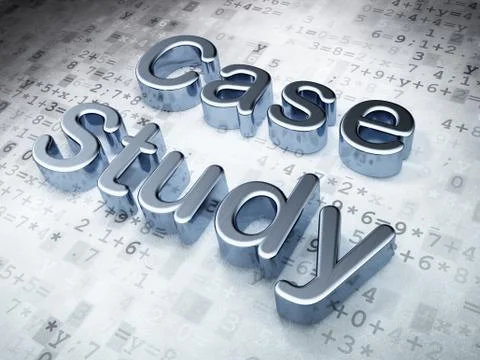 Education concept: Silver Case Study on digital background Stock Illustration