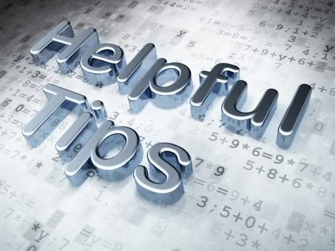 Education concept: Silver Helpful Tips on digital background イラスト素材