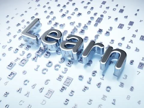 Education concept: Silver Learn on digital background 库存插图