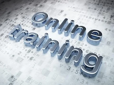 Education concept: Silver Online Training on digital background Illustrazione stock