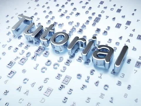 Education concept: Silver Tutorial on digital background Illustrazione stock