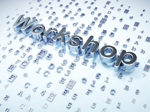Education concept: Silver Workshop on digital background 库存插图