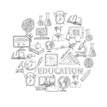 Education Concept Sketch Stock Illustration