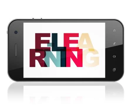 Education concept: Smartphone with E-learning on  display Illustrazione stock