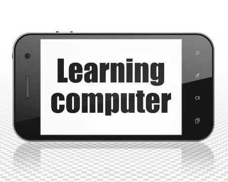 Education concept: Smartphone with Learning Computer on display Stock Illustration