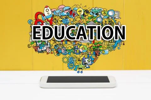 Education concept with smartphone Stock Photos
