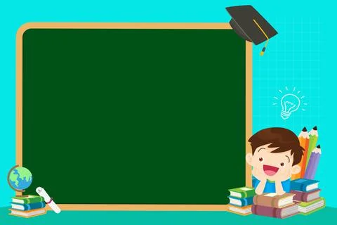 Education concept with student boy backboard and books for template Stock Illustration