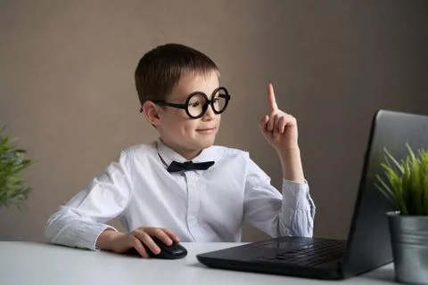 Education concept - student with computer studying at school Stock Photos