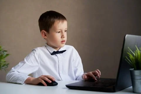 Education concept - student with computer studying at school Stock Photos