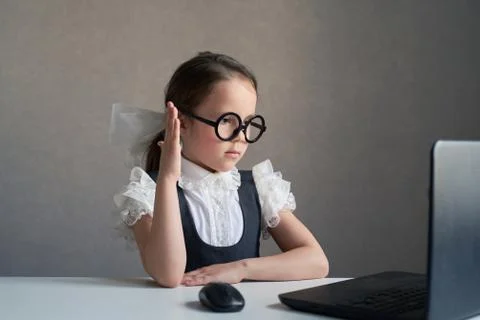 Education concept - student with computer studying at school Stock Photos