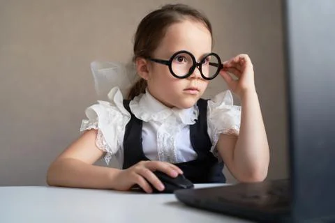 Education concept - student with computer studying at school Stock Photos