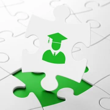 Education concept: Student on puzzle background Illustration