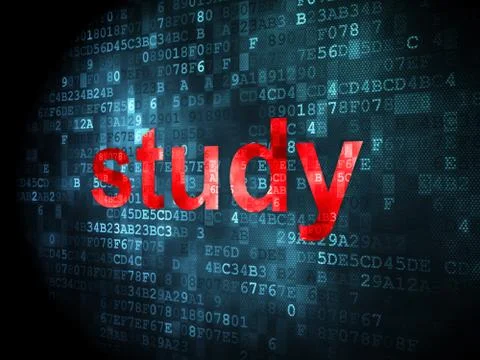 Education concept: Study on digital background Stock Illustration