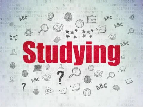 Education concept: Studying on Digital Data Paper background 스톡 일러스트