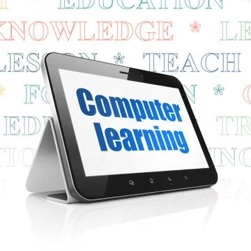 Education concept: Tablet Computer with Computer Learning on display Stock Illustration