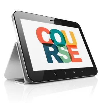 Education concept: Tablet Computer with Course on  display Stock Illustration