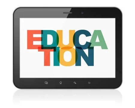 Education concept: Tablet Computer with Education on  displa Stock Illustration