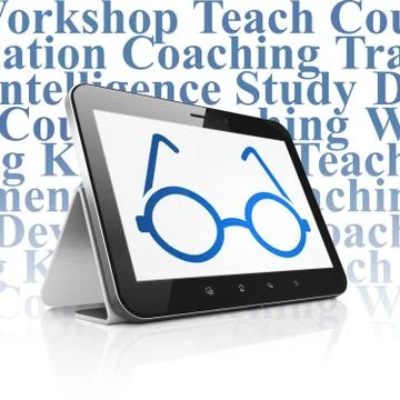 Education concept: Tablet Computer with Glasses on display Stock Illustration
