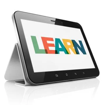 Education concept: Tablet Computer with Learn on  display Illustrazione stock