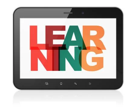 Education concept: Tablet Computer with Learning on  display Stock Illustration