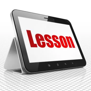 Education concept: Tablet Computer with Lesson on display Stockillustratie