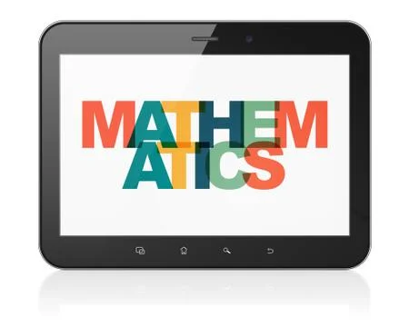 Education concept: Tablet Computer with Mathematics on  display Stock Illustration