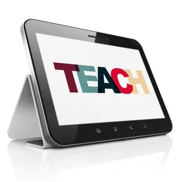 Education concept: Tablet Computer with Teach on  display 스톡 일러스트